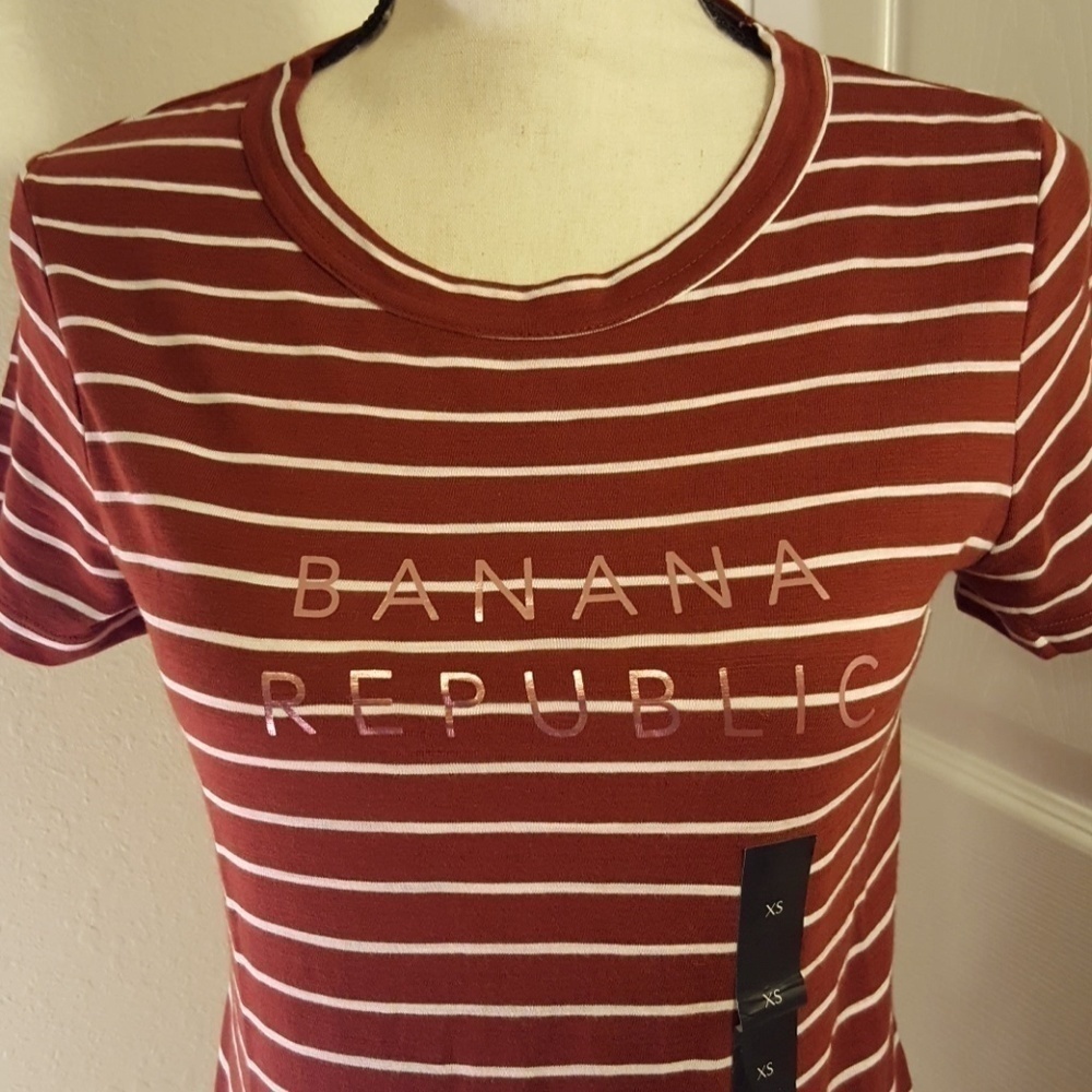 *NWT* BANANA REPUBLIC Brown & White Top, Size XS